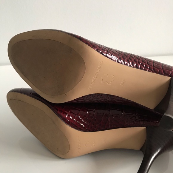 Arturo Chiang Red Wine Snakeskin Pumps Patent Leather Women’s Shoes Vintage Y2K - Picture 3 of 16